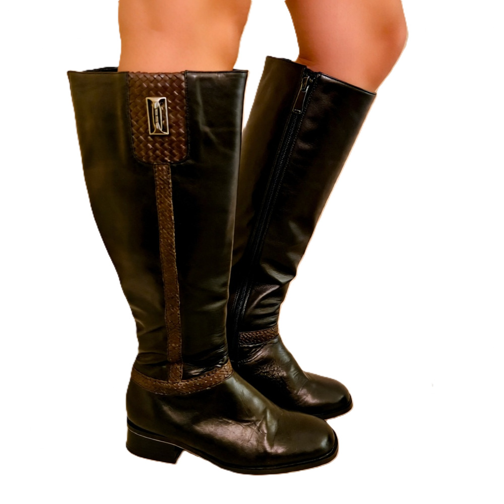 G.wiz Vintage Riding Boots NWOT black and brown 6.5 Y2K